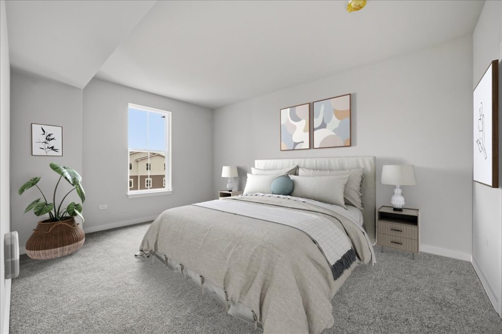 Virtually staged Randall Terrace bedroom